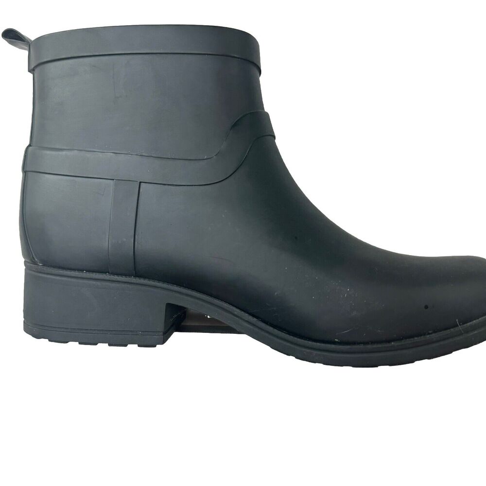 Lucky Brand Rounded Toe Pull On Rubber Black Ankle‎ Boots Casual Booties Size 9